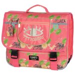 Cartable primaire synth�tique motif floral rose