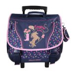 Cartable � roulettes 38 cm cow girl bleu