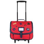 Cartable � roulettes 38 cm les fantaisies mae rouge