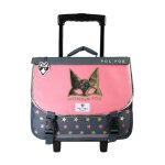 Cartable  roulettes 38 cm fille pol fox wonder fox glitter rversible avec 2 compartiments cp / ce1 ...