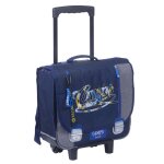 Cartable � roulettes camps fancy 38 cm 2 compartiments bleu / bleu / marine / gris