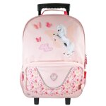 Cartable � roulettes fille bella sara 2 compartiments blanc