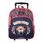 Cartable � roulettes fille chiens et chats 1 compartiment multicolore