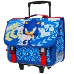 Cartable � roulettes gar�on sonic 2 compartiments multicolore
