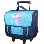 Cartable � roulettes lililou chat 38 cm trolley haut de gamme multicolore