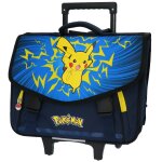 Cartable � roulettes pikachu pok�mon 2 compartiments 41 cm bleu / jaune