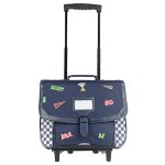 Cartable � roulettes polyester recycl� matheo 38 cm bleu / blanc
