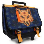 Cartable � roulettes renard pour enfant de primaire 41 cm bleu / orange