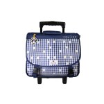 Cartable � roulettes r�versible 2 compartiments daisy - 38 cm bleu
