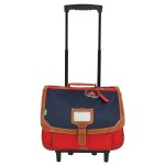 Cartable � roulettes rigide 38 cm arthur 2 compartiments bleu / rouge