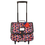 Cartable � roulettes sofia 38 cm sofia 2 compartiments noir / blanc / noir