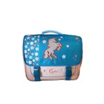 Cartable scolaire 2 compartiments cybel licorne fleurie - 38 cm bleu