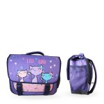 Cartable scolaire 2 compartiments lili lou - 38 cm violet