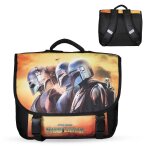 Cartable scolaire 2 compartiments star wars the mandalorian - 38 cm jaune