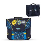 Cartable scolaire 38 cm - 2 compartiments batman forever bleu et jaune