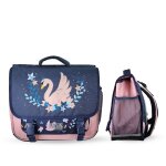 Cartable scolaire 38 cm - 2 compartiments phileas - cygne bleu et rose