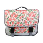 Cartable scolaire offshore fleurs gris