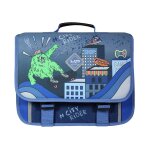 Cartable scolaire primaire monster bleu