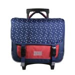Cartable scolaire  roulettes phileas usa bleu