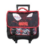 Cartable scolaire  roulettes primaire spiderman toile d'araigne noir