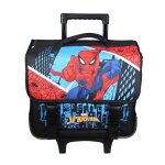 Cartable scolaire  roulettes spiderman bleu