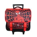 Cartable scolaire  roulettes spiderman noir