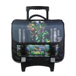 Cartable scolaire  roulettes tortues ninja noir