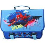 Cartable scolaire spiderman polyester imprim� action bleu / bleu / ciel / blanc