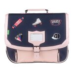 Cartable sweet 80s lily 38 cm 2 compartiments d�perlant bleu / rose / fonc� / noir