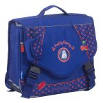 Cartable tissu imprim� cerises teo jasmin 38 cm bleu / rouge