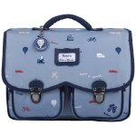 Cartable x tartine et chocolat globe - trotter bleu (33 cm) bleu