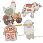 Cartes � lacer la ferme pour motricit� fine multicolore