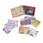 Cartes postales avec autocollants beige Cartes postales avec autocollants beige