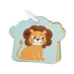 Cartes tactiles la savane en carton multicolore