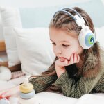 Casque audio soft bass sound - ajustable, pliable avec rev�tement soft touch bleu