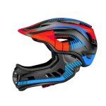 Casque vlo intgral noir rouge bleu s noir