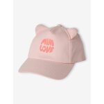 Casquette bb fille oreilles dcoratives rose ple