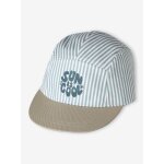 Casquette b�b� ray�e bleu gris�