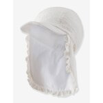 Casquette blanche � volant, nuque prot�g�e sterntaler blanc