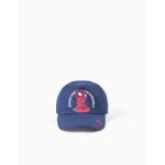 Casquette en coton serg� avec imprim� spider - man bleu fonc�