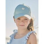 Casquette enfant fille coeur brod� vert d'eau