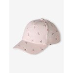 Casquette fille coton � motifs cerises rose p�le
