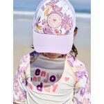 Casquette fille avec dos en mesh lilas / blanc