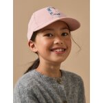 Casquette velours fille rose poudre