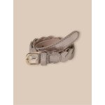 Ceinture en cuir tress� et iris� fille dore