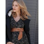 Ceinture maternit en cuir camel