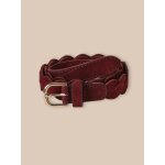 Ceinture tresse en cuir fille bordeaux