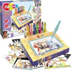 Super centre d'activits des animaux blopens, 16 pochoirs  effet arographe, bote transformable en ...