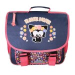 Chacha - cartable scolaire 36 cm - fille - bleu / rose - 1 compartiment bleu