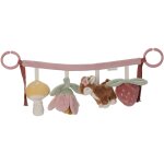 Chane d'activits pour poussette rose, jaune, vert, beige, mult